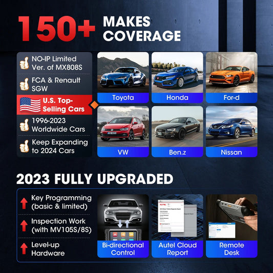 جهاز Autel MaxiCOM MK808S اللوحي للتشخيص - ماسح ضوئي كامل النظام مع اختبارات نشطة ووظائف خدمة