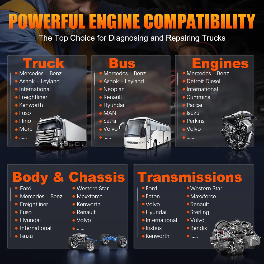 XTOOL D9HD Smart Diagnostic System, Car & Light & Heavy Duty Truck Diagnostic Tool