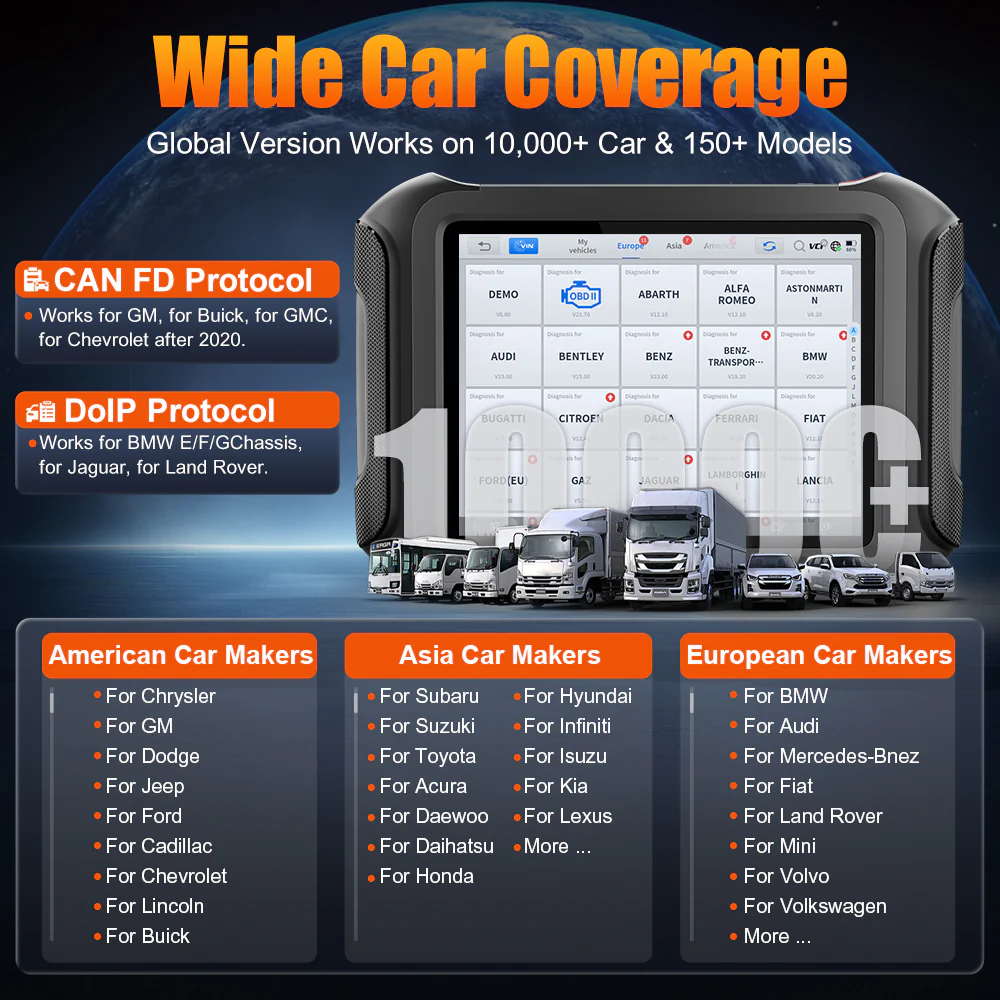 XTOOL D9HD Smart Diagnostic System, Car & Light & Heavy Duty Truck Diagnostic Tool